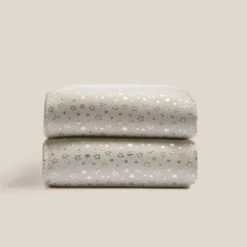 Dunelm Grey Star Foil Printed Sherpa Blanket Blankets & Throws, Stars, Polyester -All Kids And Nursery Sales 2024 30735606 alt03