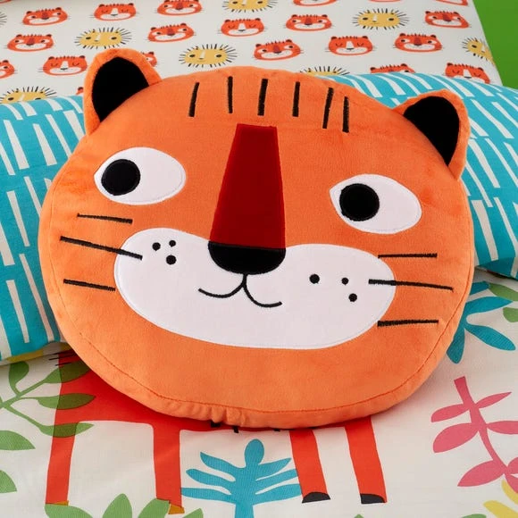 Cosatto Tiger Tropics Cushion Animals, Polyester, Kids Cushion 1 Cosatto Tiger Tropics Cushion Animals, Polyester, Kids Cushion