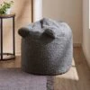 Dunelm Teddy Ear Charcoal Small Lounger Beanbags, Animals, Faux Fur