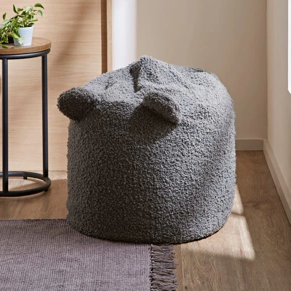 Dunelm Teddy Ear Charcoal Small Lounger Beanbags, Animals, Faux Fur 1 Dunelm Teddy Ear Charcoal Small Lounger Beanbags, Animals, Faux Fur