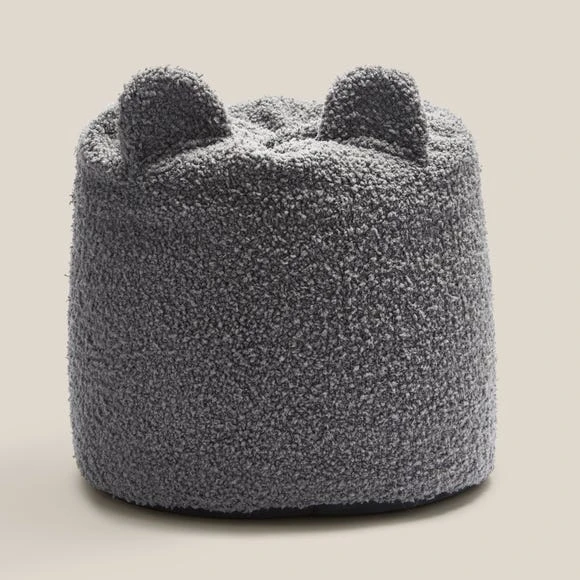 Dunelm Teddy Ear Charcoal Small Lounger Beanbags, Animals, Faux Fur 2 Dunelm Teddy Ear Charcoal Small Lounger Beanbags, Animals, Faux Fur - Image 2