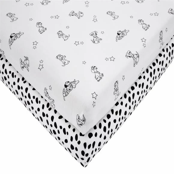 Disney 101 Dalmatians 100% Cotton Fitted Sheet Twin Pack Animals, Kids, Printed 1 Disney 101 Dalmatians 100% Cotton Fitted Sheet Twin Pack Animals, Kids, Printed