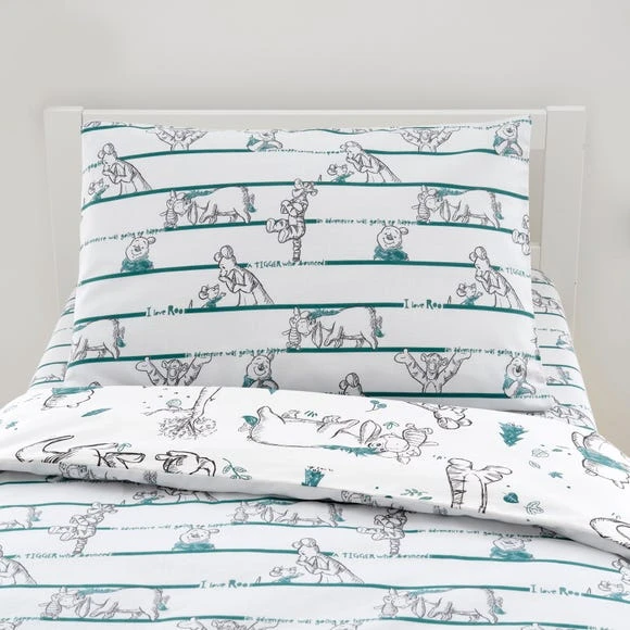 Disney Winnie the Pooh 100% Cotton Reversible Duvet Cover and Pillowcase Set Duvet Cover Sets, Kids, Natural (Grey) 4 Disney Winnie the Pooh 100% Cotton Reversible Duvet Cover and Pillowcase Set Duvet Cover Sets, Kids, Natural (Grey) - Image 4