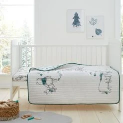 Disney Winnie the Pooh 100% Cotton 4 Tog Cot Bed / Toddler Quilt Kids Quilts, Animals, Patterned