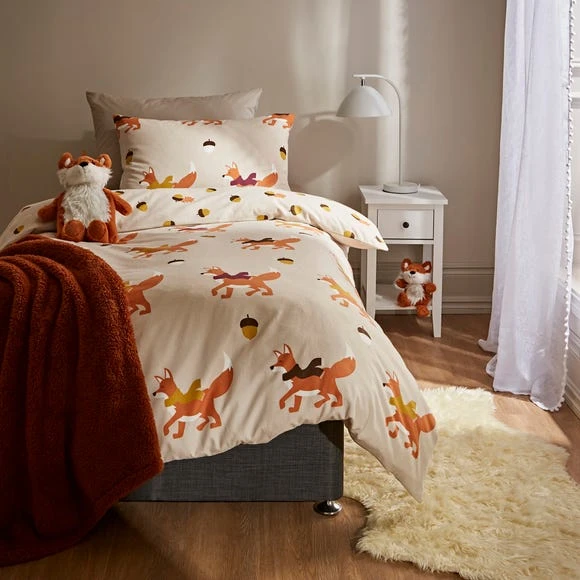 Dunelm Fox 100% Brushed Cotton Reversible Duvet Cover and Pillowcase Set Animals, Printed, Duvet Cover Sets 1 Dunelm Fox 100% Brushed Cotton Reversible Duvet Cover and Pillowcase Set Animals, Printed, Duvet Cover Sets