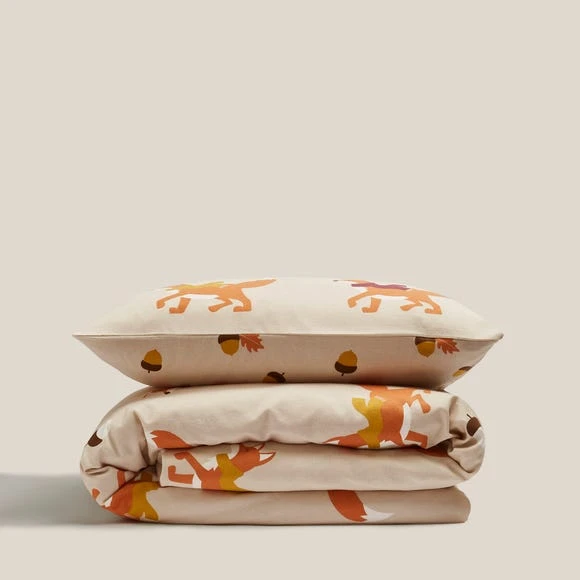 Dunelm Fox 100% Brushed Cotton Reversible Duvet Cover and Pillowcase Set Animals, Printed, Duvet Cover Sets 4 Dunelm Fox 100% Brushed Cotton Reversible Duvet Cover and Pillowcase Set Animals, Printed, Duvet Cover Sets - Image 4