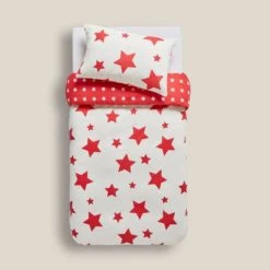 Dunelm Red Stars 100% Brushed Cotton Reversible Duvet Cover and Pillowcase Set Duvet Cover Sets, Printed, White 9 Dunelm Red Stars 100% Brushed Cotton Reversible Duvet Cover and Pillowcase Set Duvet Cover Sets, Printed, White -All Kids And Nursery Sales 2024 30737933 alt04