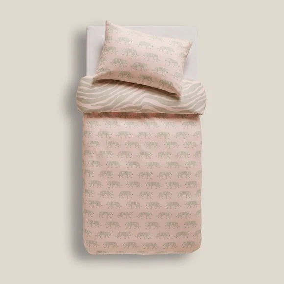 Dunelm Tao the Tiger 100% Brushed Cotton Reversible Duvet Cover and Pillowcase Set Animals, Duvet Cover Sets, Light Pink 5 Dunelm Tao the Tiger 100% Brushed Cotton Reversible Duvet Cover and Pillowcase Set Animals, Duvet Cover Sets, Light Pink - Image 5