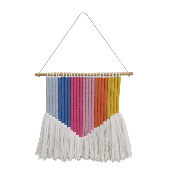 Dunelm Rainbow Striped Wall Hanging Kids Bedroom Accessories, Rope, Polycotton 1 Dunelm Rainbow Striped Wall Hanging Kids Bedroom Accessories, Rope, Polycotton
