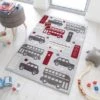 Dunelm City Buzz Rug Light Grey, Rugs, Kids