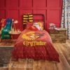 Harry Potter Gryffindor House Reversible Duvet Cover and Pillowcase Set Red, Patterned, Duvet Cover Sets