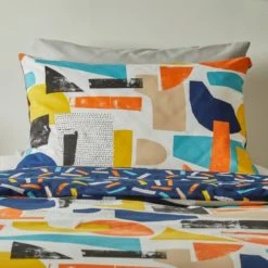 Dunelm Abstract Blocks Single Duvet Cover and Pillowcase Set Reversible, Geometric, Duvet Cover Sets -All Kids And Nursery Sales 2024 30744149 alt02