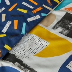 Dunelm Abstract Blocks Single Duvet Cover and Pillowcase Set Reversible, Geometric, Duvet Cover Sets -All Kids And Nursery Sales 2024 30744149 alt04