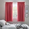 Dunelm Pinsonic Quilted Unicorn Pink Blackout Pencil Pleat Curtains Polyester, Kids