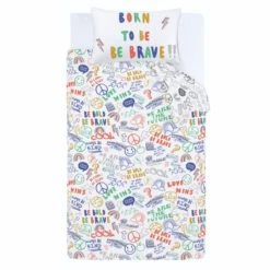 Born To Be Brave 100% Organic Cotton Duvet Cover and Pillowcase Set Printed, Patterned, Reversible 8 Born To Be Brave 100% Organic Cotton Duvet Cover and Pillowcase Set Printed, Patterned, Reversible -All Kids And Nursery Sales 2024 30747203 alt04