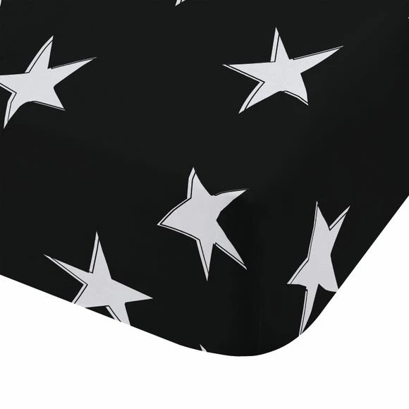 Born To Be Kind Stars 100% Organic Cotton Fitted Sheet Printed, Fitted Sheets, White 2 Born To Be Kind Stars 100% Organic Cotton Fitted Sheet Printed, Fitted Sheets, White - Image 2