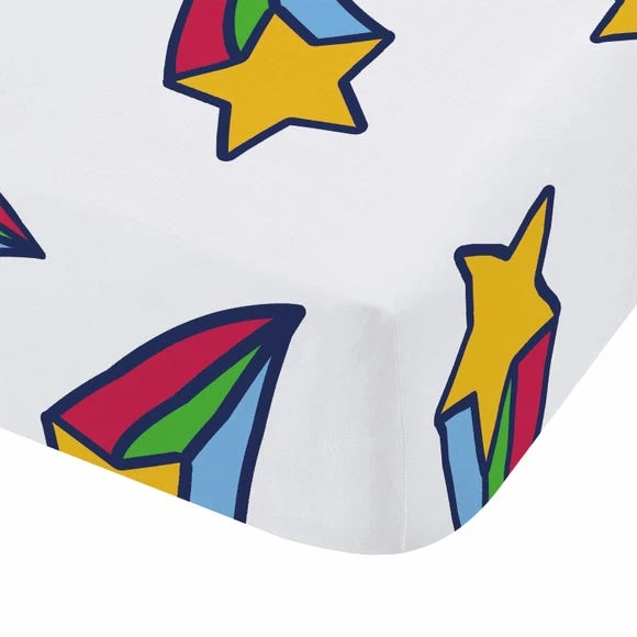 Born To Be You Shooting Star Organic Cotton Fitted Sheet Stars, 28cm, Fitted Sheets 2 Born To Be You Shooting Star Organic Cotton Fitted Sheet Stars, 28cm, Fitted Sheets - Image 2