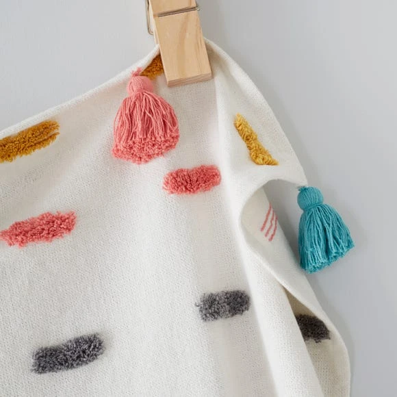 Dunelm Multi Tufted Dashes Throw Blankets & Throws, Cotton, Geometric 2 Dunelm Multi Tufted Dashes Throw Blankets & Throws, Cotton, Geometric - Image 2