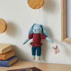 Dunelm Mini Fashion Blue Bunny Kids, Animals, Canvases Prints and Wall Art