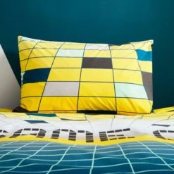 Dunelm Game On Duvet Cover and Pillowcase Set Polycotton, Duvet Cover Sets, Green -All Kids And Nursery Sales 2024 30747308 alt02