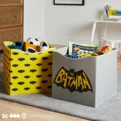Batman Pack of 2 Storage Cubes Polyester, Cube Storage, Folding