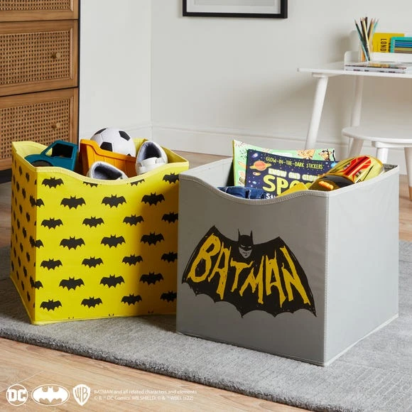 Batman Pack of 2 Storage Cubes Polyester, Cube Storage, Folding 1 Batman Pack of 2 Storage Cubes Polyester, Cube Storage, Folding