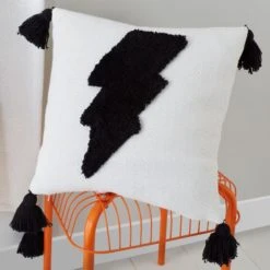 Dunelm Tufted Lightning Bolt Cushion Kids Cushion, Geometric, Cotton