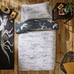 Natural History Museum Fossil Forager 100% Cotton Duvet Cover and Pillowcase Set Duvet Cover Sets, Kids, Reversible
