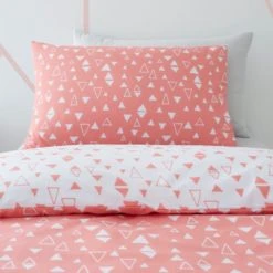 Dunelm Triangle Duvet Cover and Pillowcase Set Polycotton, Coral, Reversible 8 Dunelm Triangle Duvet Cover and Pillowcase Set Polycotton, Coral, Reversible -All Kids And Nursery Sales 2024 30747606 alt02