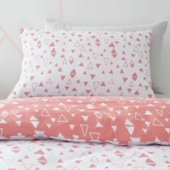 Dunelm Triangle Duvet Cover and Pillowcase Set Polycotton, Coral, Reversible 9 Dunelm Triangle Duvet Cover and Pillowcase Set Polycotton, Coral, Reversible -All Kids And Nursery Sales 2024 30747606 alt03