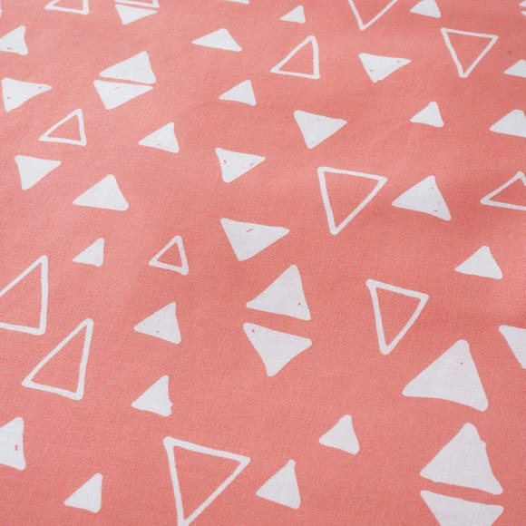 Dunelm Triangle Duvet Cover and Pillowcase Set Polycotton, Coral, Reversible 5 Dunelm Triangle Duvet Cover and Pillowcase Set Polycotton, Coral, Reversible - Image 5