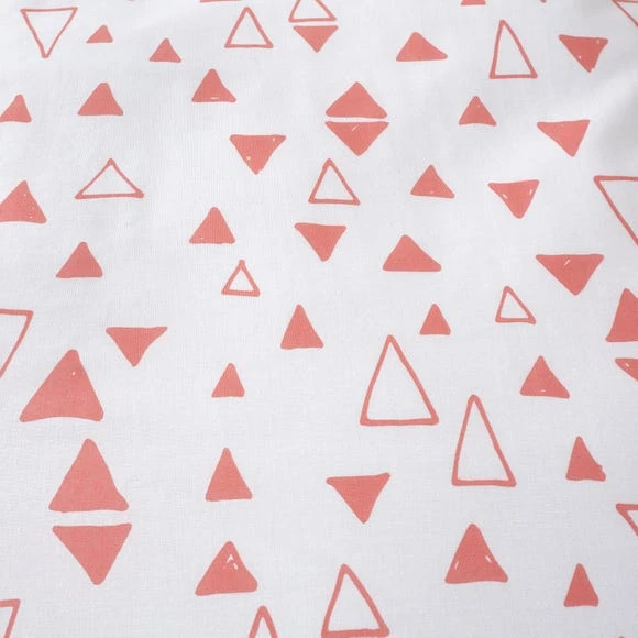 Dunelm Triangle Duvet Cover and Pillowcase Set Polycotton, Coral, Reversible 6 Dunelm Triangle Duvet Cover and Pillowcase Set Polycotton, Coral, Reversible - Image 6