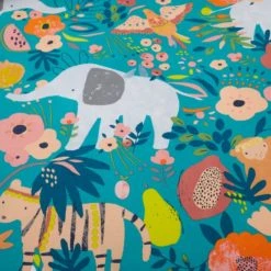 Dunelm Jungle Carnival 100% Cotton Duvet Cover and Pillowcase Set Duvet Cover Sets, Teal (Green), Kids -All Kids And Nursery Sales 2024 30747612 alt04