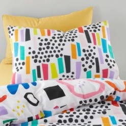 Dunelm Elements Abstract 100% Cotton Duvet Cover and Pillowcase Set Duvet Cover Sets, MultiColoured, Reversible -All Kids And Nursery Sales 2024 30747615 alt03