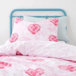 Dunelm Tie Dye Hearts Duvet Cover and Pillowcase Set Duvet Cover Sets, Pink, Kids -All Kids And Nursery Sales 2024 30747629 alt02