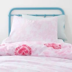 Dunelm Tie Dye Hearts Duvet Cover and Pillowcase Set Duvet Cover Sets, Pink, Kids -All Kids And Nursery Sales 2024 30747629 alt03