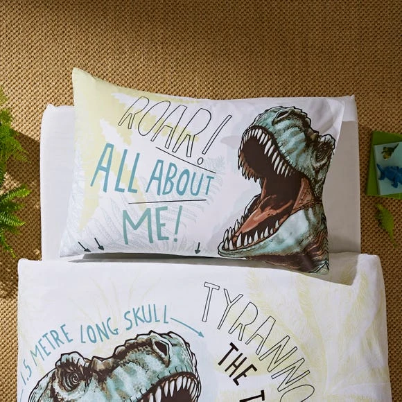 Natural History Museum All About T-Rex 100% Cotton Duvet Cover and Pillowcase Set Kids, Reversible, Green 4 Natural History Museum All About T-Rex 100% Cotton Duvet Cover and Pillowcase Set Kids, Reversible, Green - Image 4