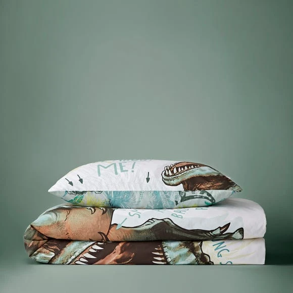 Natural History Museum All About T-Rex 100% Cotton Duvet Cover and Pillowcase Set Kids, Reversible, Green 6 Natural History Museum All About T-Rex 100% Cotton Duvet Cover and Pillowcase Set Kids, Reversible, Green - Image 6