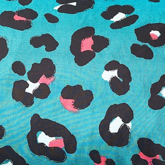 Style Lab Leopard Teal and Coral Duvet Cover and Pillowcase Set Duvet Cover Sets, Reversible, Teal (Green) 7 Style Lab Leopard Teal and Coral Duvet Cover and Pillowcase Set Duvet Cover Sets, Reversible, Teal (Green) - Image 7