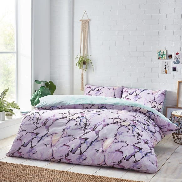 Style Lab Marble Duvet Cover and Pillowcase Set Duvet Cover Sets, Abstract, Pastel (Multi Coloured) 1 Style Lab Marble Duvet Cover and Pillowcase Set Duvet Cover Sets, Abstract, Pastel (Multi Coloured)
