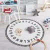 Flair Alphabet Washable Circle Rug Kids, Rugs, Polyester