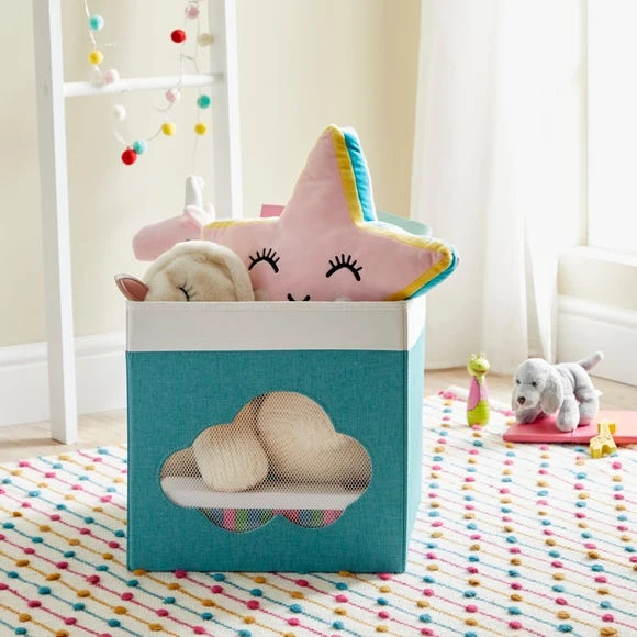 Dunelm Cloud Mesh Blue Foldable Box Storage Boxes, Folding, Polyester 1 Dunelm Cloud Mesh Blue Foldable Box Storage Boxes, Folding, Polyester