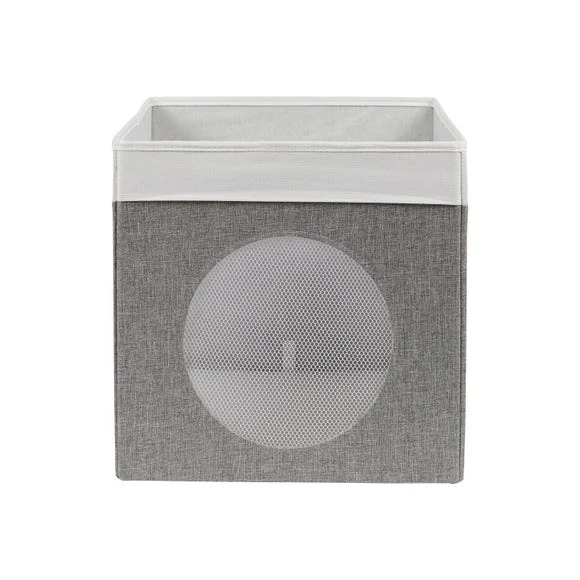 Dunelm Circle Mesh Grey Foldable Box Fabric, Storage Boxes, Polyester 2 Dunelm Circle Mesh Grey Foldable Box Fabric, Storage Boxes, Polyester - Image 2