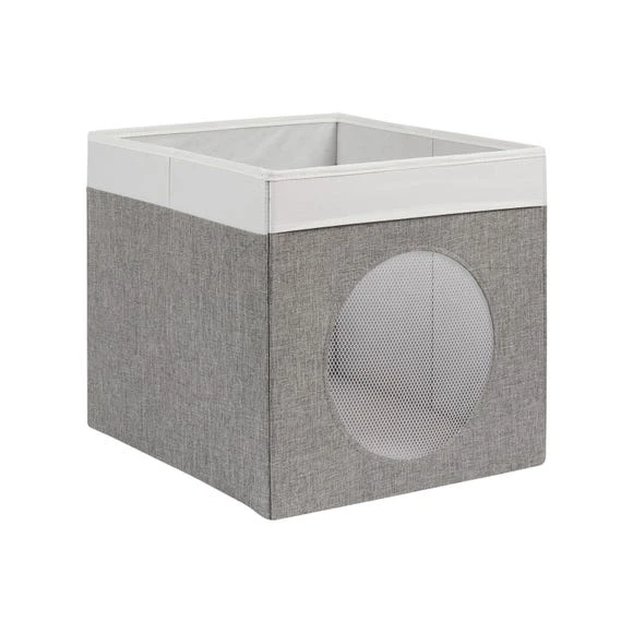 Dunelm Circle Mesh Grey Foldable Box Fabric, Storage Boxes, Polyester 3 Dunelm Circle Mesh Grey Foldable Box Fabric, Storage Boxes, Polyester - Image 3