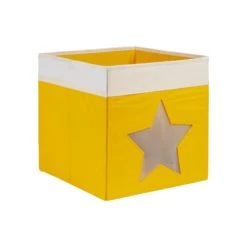 Dunelm Star Mesh Ochre Foldable Box Fabric, Polyester, Kids -All Kids And Nursery Sales 2024 30753857 alt02