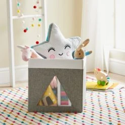 Dunelm Triangle Mesh Grey Foldable Box Storage Boxes, Polyester, Fabric