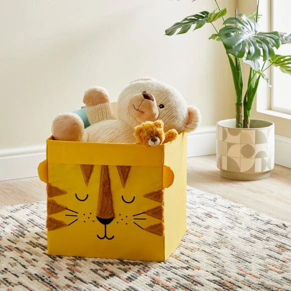 Dunelm Tiger Felt Foldable Box Storage Boxes, Fabric, Kids 1 Dunelm Tiger Felt Foldable Box Storage Boxes, Fabric, Kids