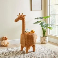 Dunelm Giraffe Rattan Storage Basket Kids, Storage Baskets, Animals