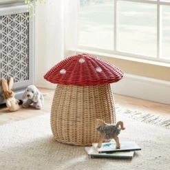 Dunelm Toadstool Red Storage Basket Kids, Animals, Rattan