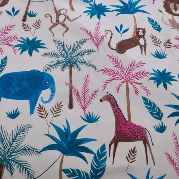 Dunelm Jungle Friends Reversible Duvet Cover and Pillowcase Set Kids, Duvet Cover Sets, Polycotton 6 Dunelm Jungle Friends Reversible Duvet Cover and Pillowcase Set Kids, Duvet Cover Sets, Polycotton - Image 6